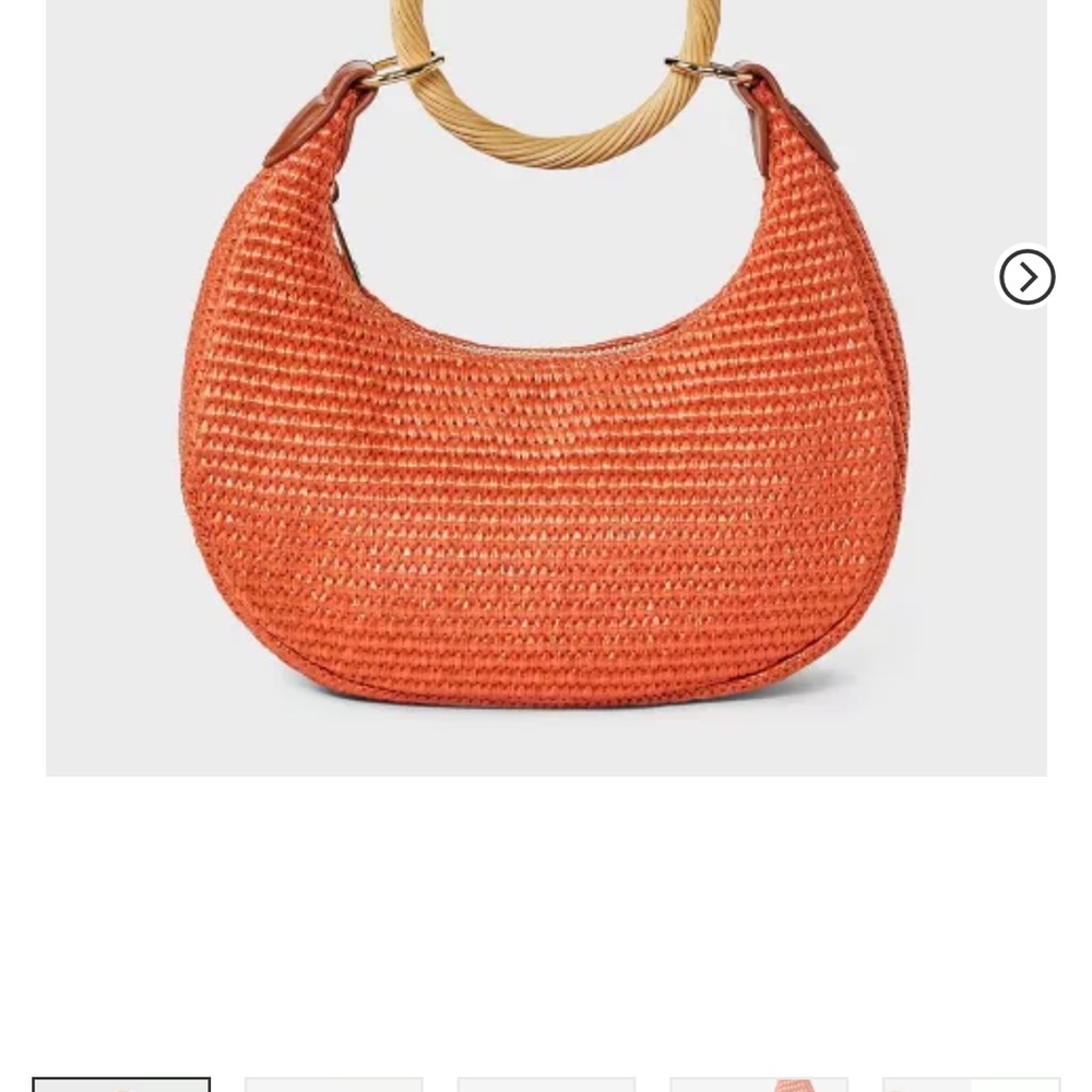 a new day orange straw bracelet bag purse